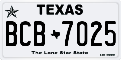 TX license plate BCB7025