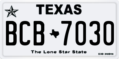 TX license plate BCB7030