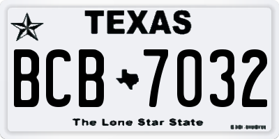 TX license plate BCB7032