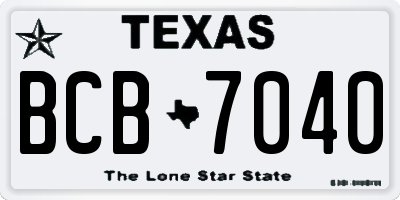TX license plate BCB7040
