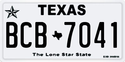 TX license plate BCB7041
