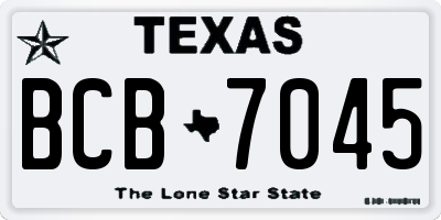 TX license plate BCB7045