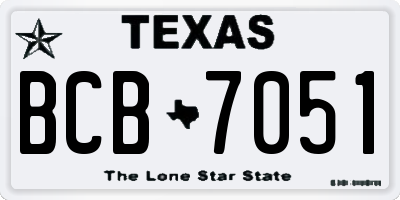 TX license plate BCB7051