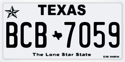 TX license plate BCB7059