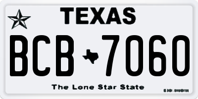 TX license plate BCB7060