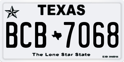 TX license plate BCB7068