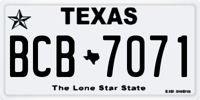 TX license plate BCB7071