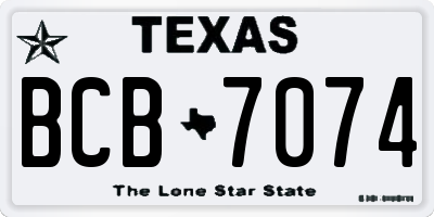TX license plate BCB7074