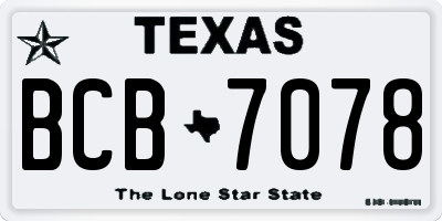 TX license plate BCB7078