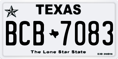 TX license plate BCB7083