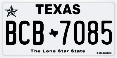 TX license plate BCB7085