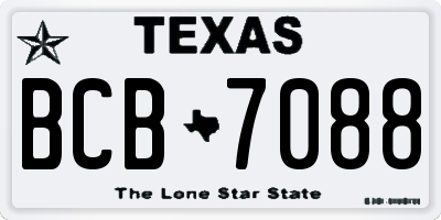 TX license plate BCB7088