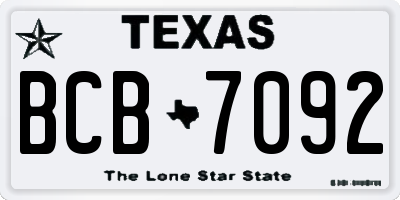 TX license plate BCB7092