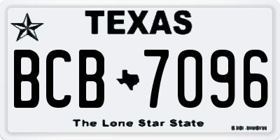 TX license plate BCB7096