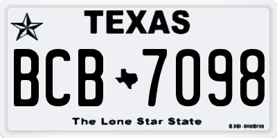 TX license plate BCB7098