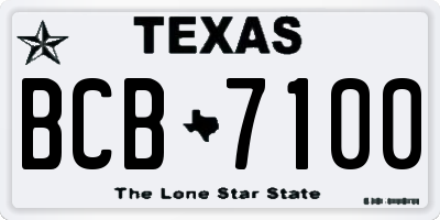 TX license plate BCB7100