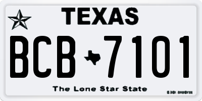 TX license plate BCB7101