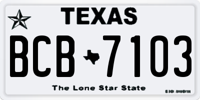 TX license plate BCB7103