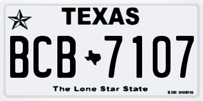 TX license plate BCB7107