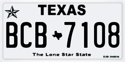TX license plate BCB7108