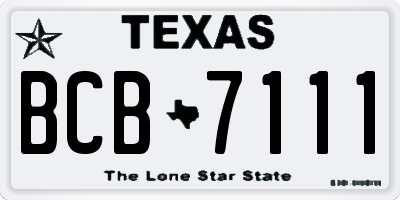 TX license plate BCB7111