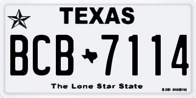 TX license plate BCB7114