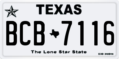 TX license plate BCB7116