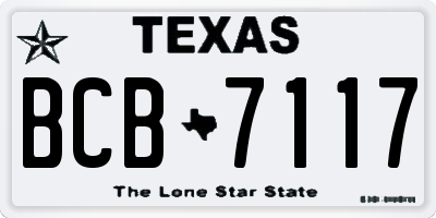 TX license plate BCB7117