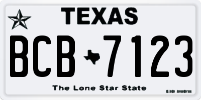 TX license plate BCB7123