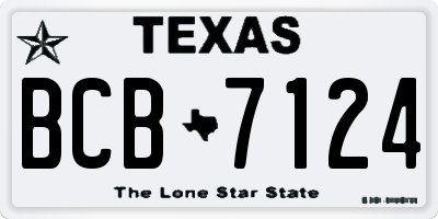 TX license plate BCB7124