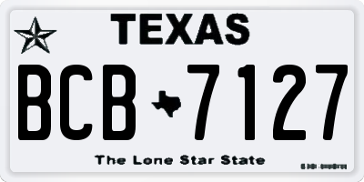 TX license plate BCB7127