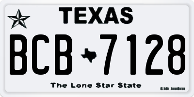 TX license plate BCB7128