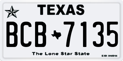 TX license plate BCB7135
