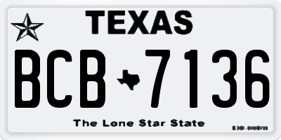 TX license plate BCB7136