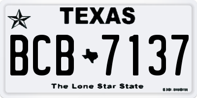 TX license plate BCB7137