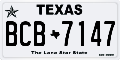 TX license plate BCB7147