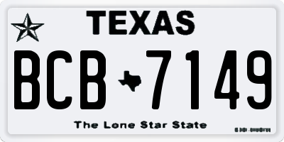 TX license plate BCB7149