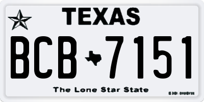 TX license plate BCB7151