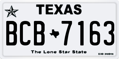 TX license plate BCB7163