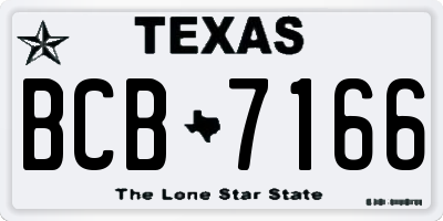 TX license plate BCB7166