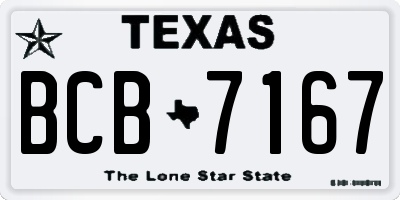 TX license plate BCB7167