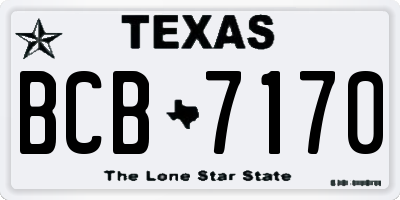 TX license plate BCB7170