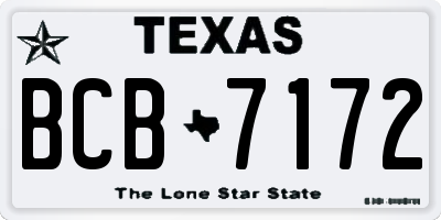 TX license plate BCB7172