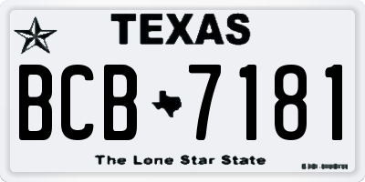 TX license plate BCB7181