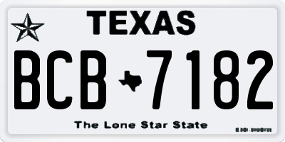 TX license plate BCB7182