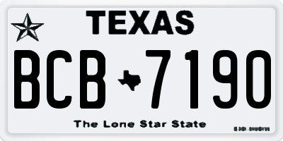 TX license plate BCB7190