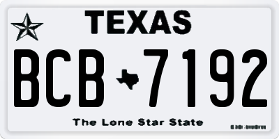 TX license plate BCB7192