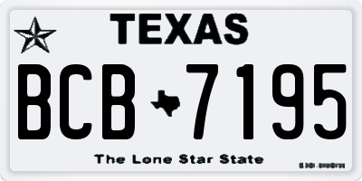 TX license plate BCB7195