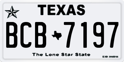 TX license plate BCB7197
