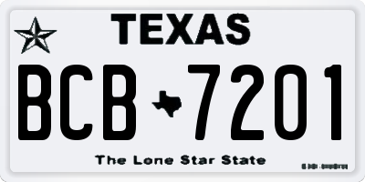 TX license plate BCB7201